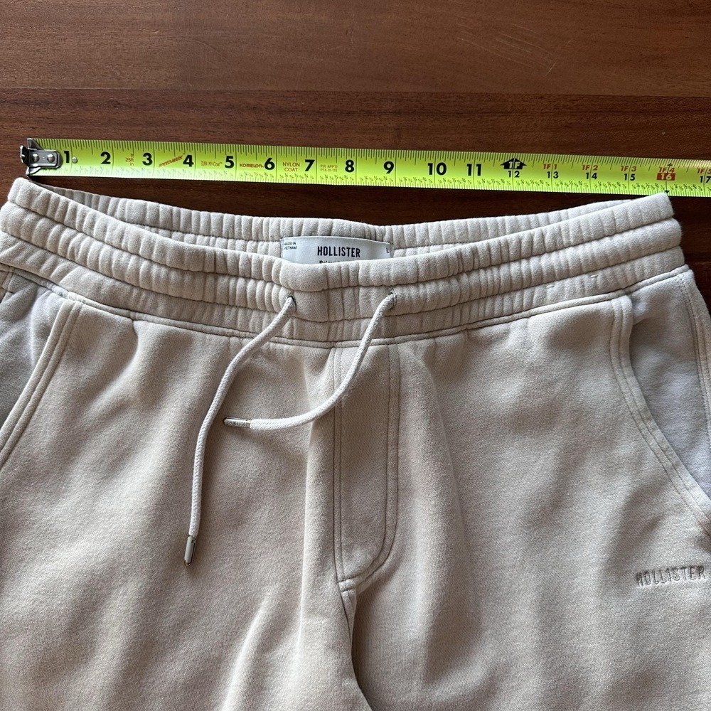 Hollister Mens Large Beige Tan Relaxed Jogger Sweatpants Neutral Elastic Waist‎ - Picture 5 of 7